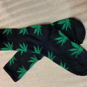 Socks black and green one pair
